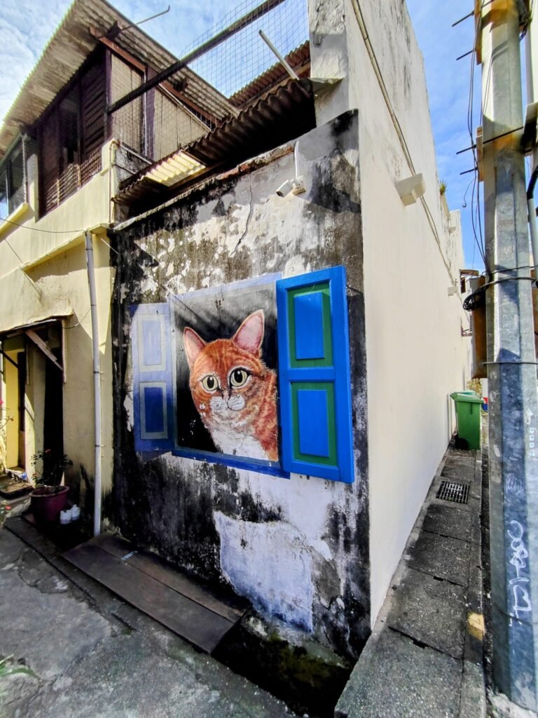 Colourful street art mural on a wall in Malaysia